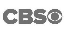 Gray CBS logo on a white background