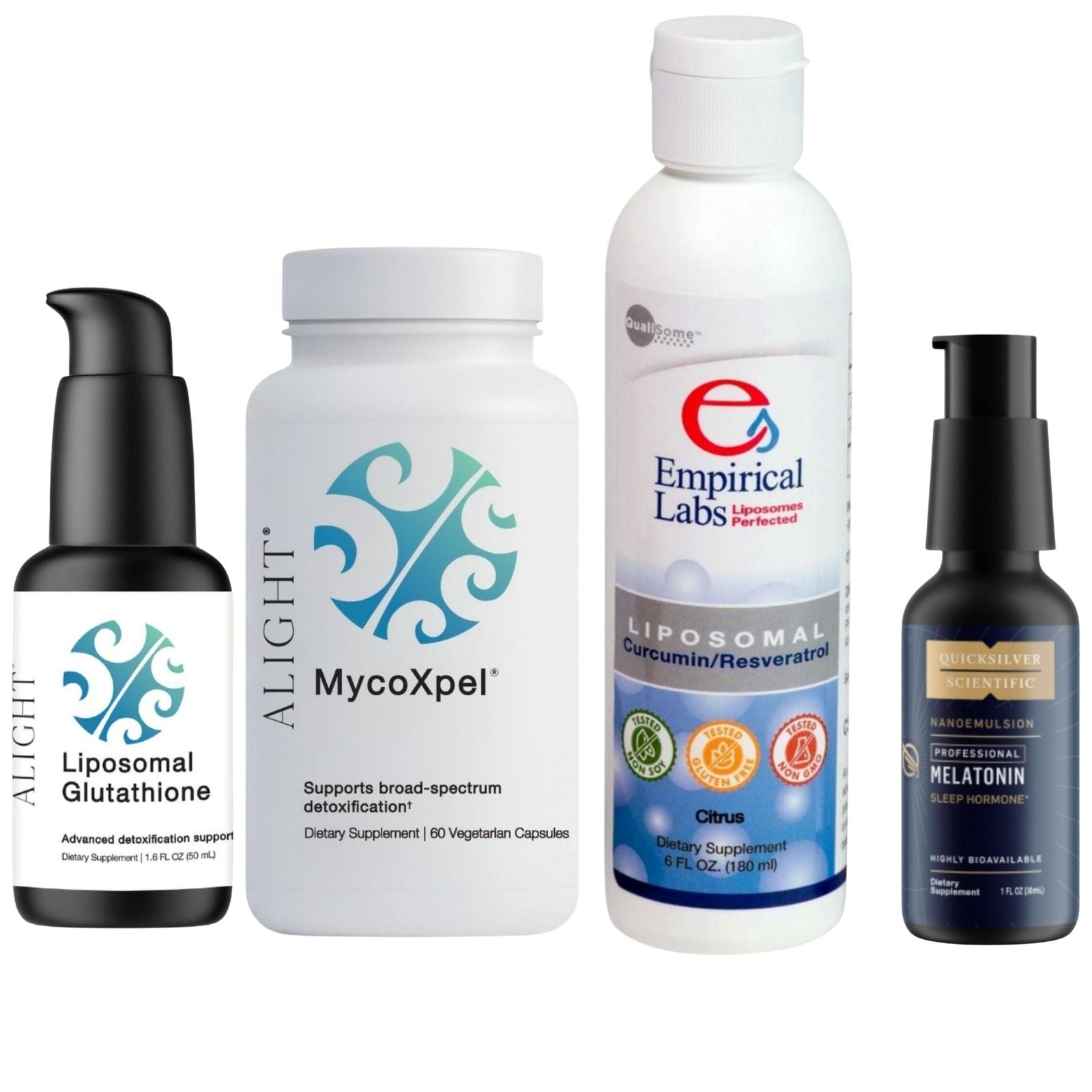 Collection of various dietary supplement bottles on a white background