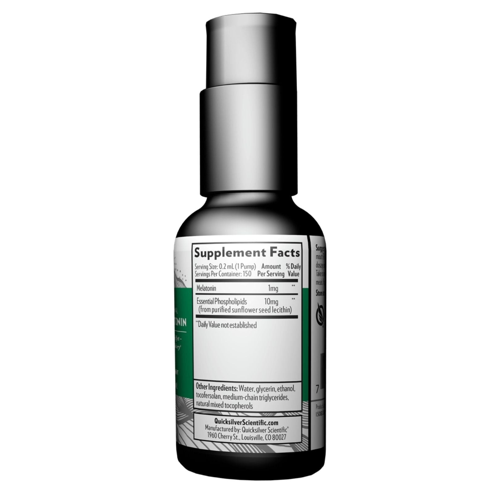 Bottle with label on a green background