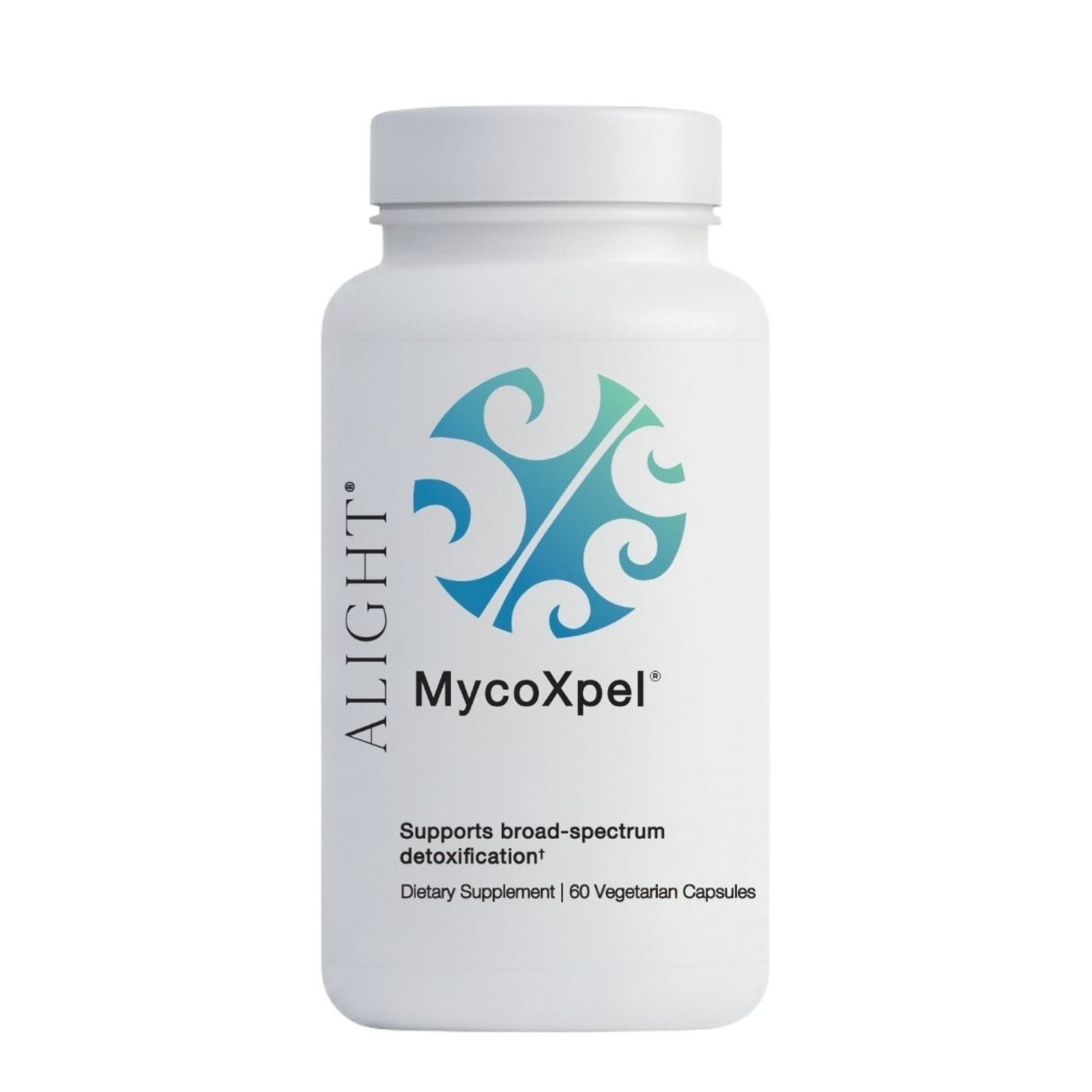 MycoXpel dietary supplement bottle on a white background