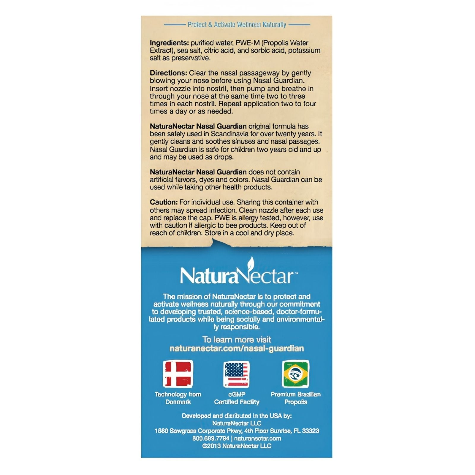Natura Nectar Nasal Guardian packaging with text and branding details.