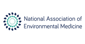 Logo of the National Association of Environmental Medicine on a blue background