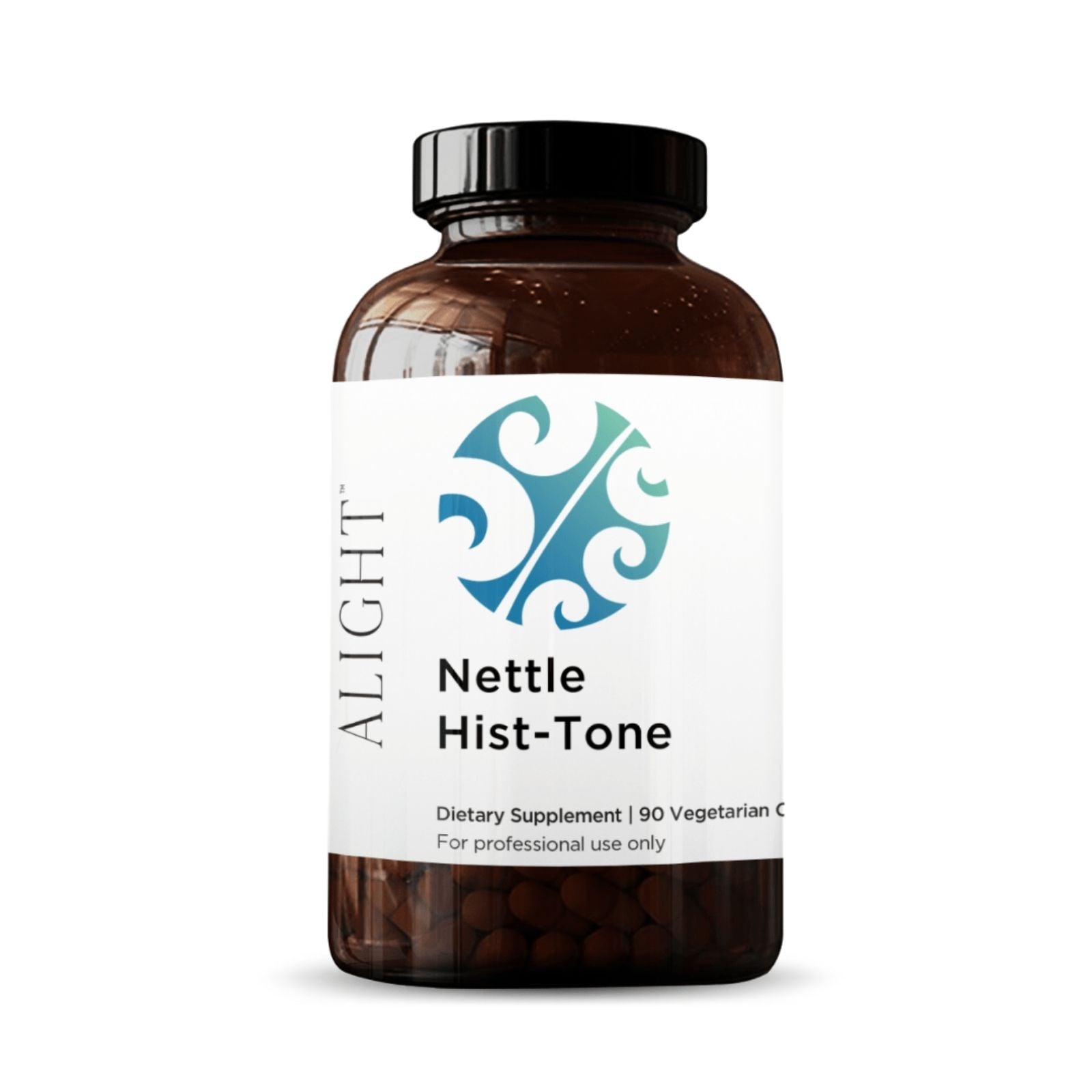A bottle of ALIGHT Nettle Hist-Tone dietary supplement with 90 vegetarian capsules, labeled for professional use only.