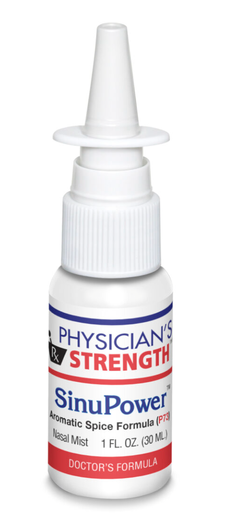 Physician's Strength SinuPower nasal mist bottle on a white background