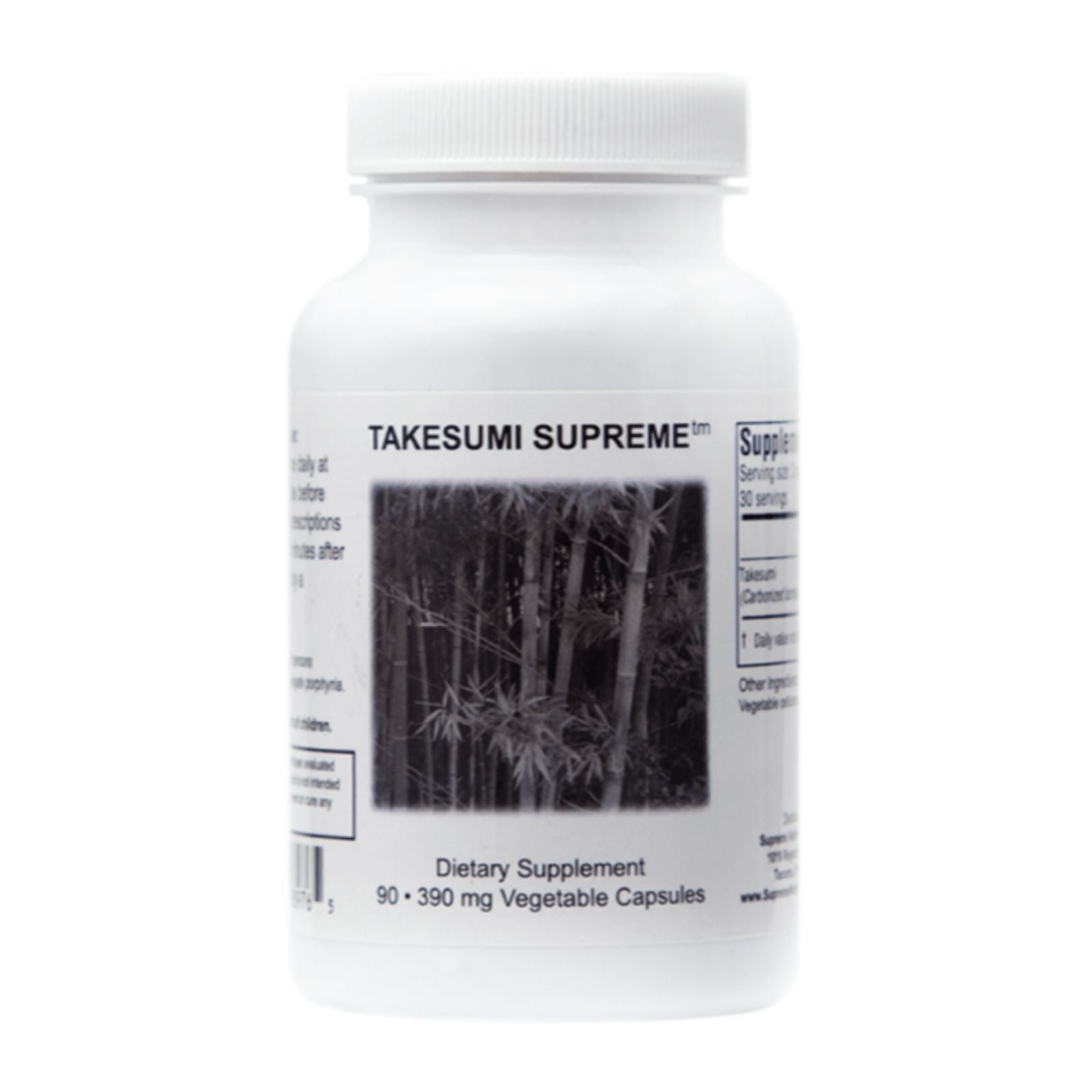 Supplement bottle labeled 'Takesumi Supreme' on a white background