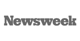 Gray 'Newsweek' logo on a white background