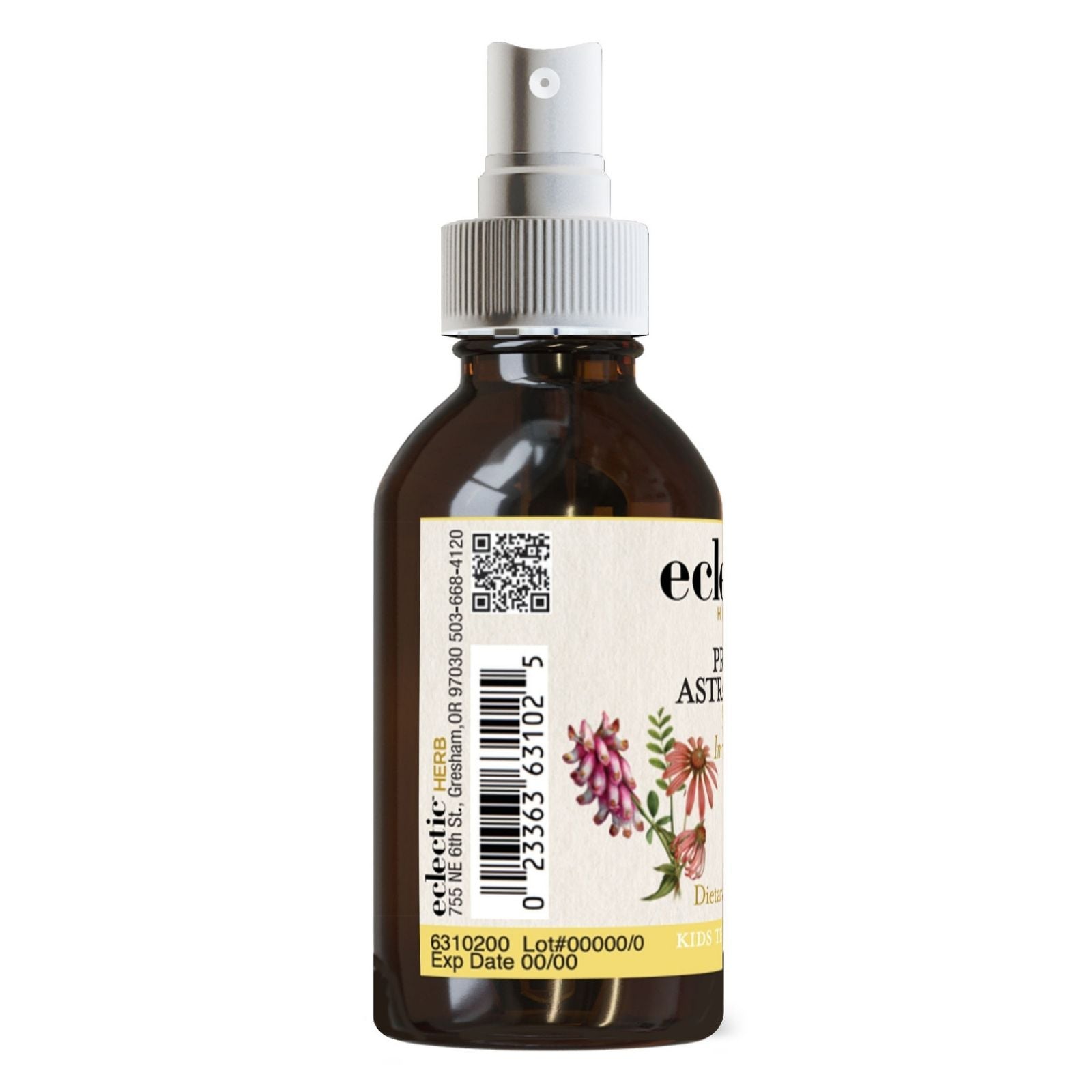 Brown spray bottle with label featuring floral design and Eudragit L100-550 on a white background