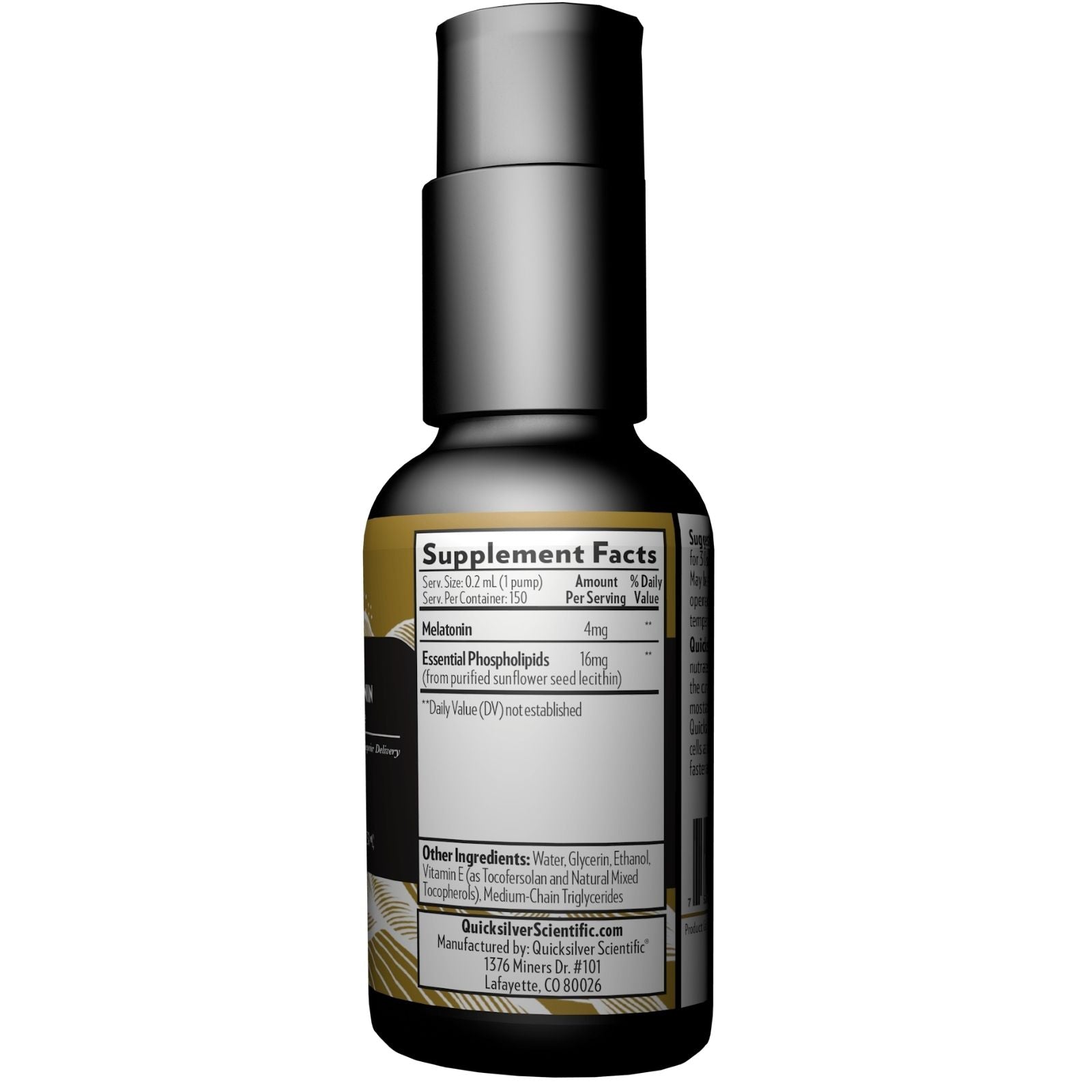 Supplement bottle with label showing 'Supplement Facts' on a black background