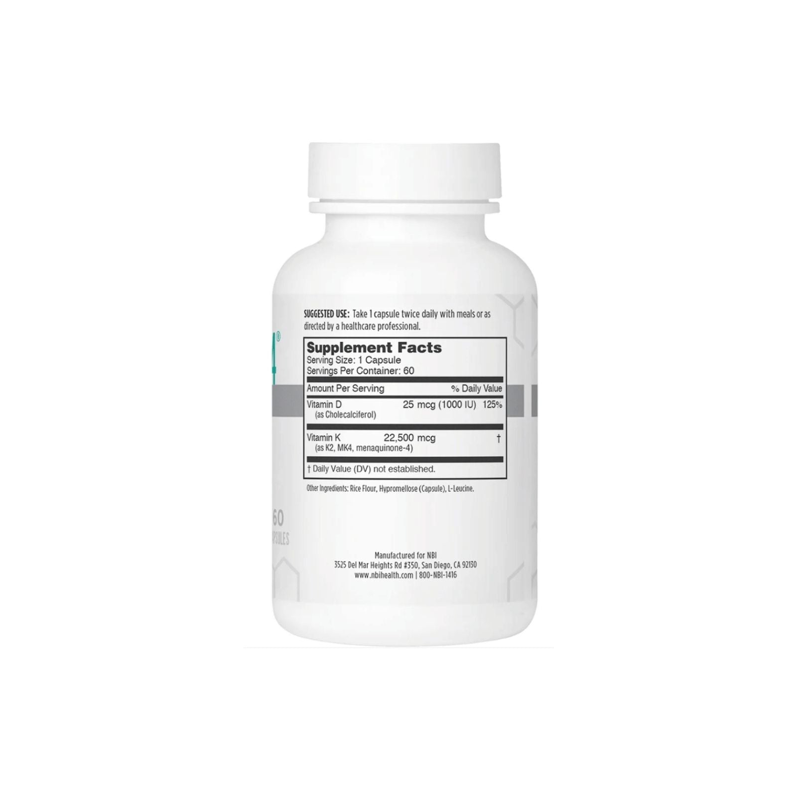 Osteo MK4 supplement bottle with label showing 'Supplement Facts' on a white background