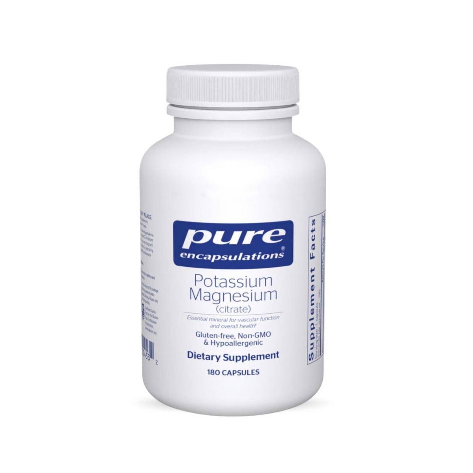 Supplement bottle labeled 'pure encapsulations' on a white background