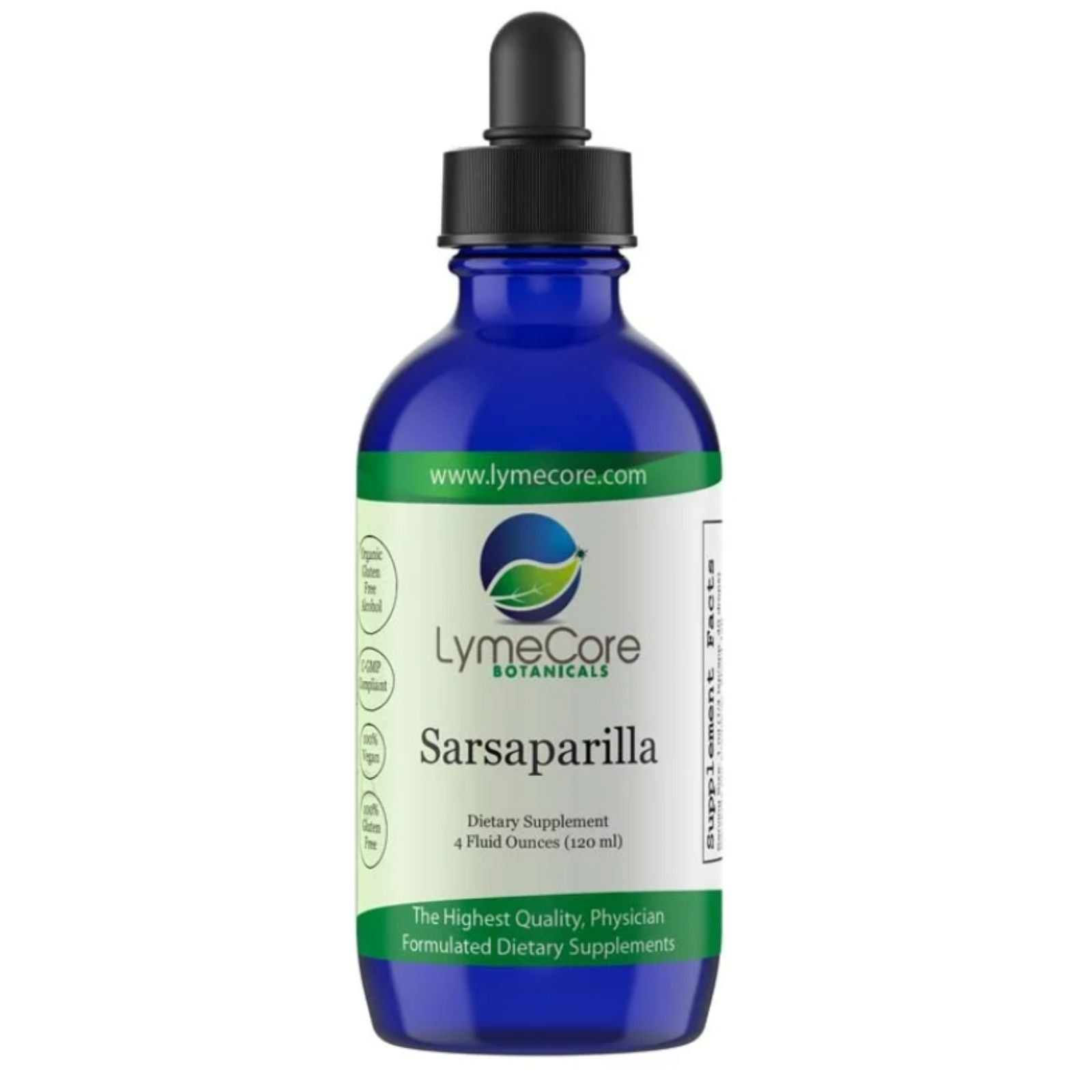 Bottle of LymeCore Botanicals Sarsaparilla dietary supplement