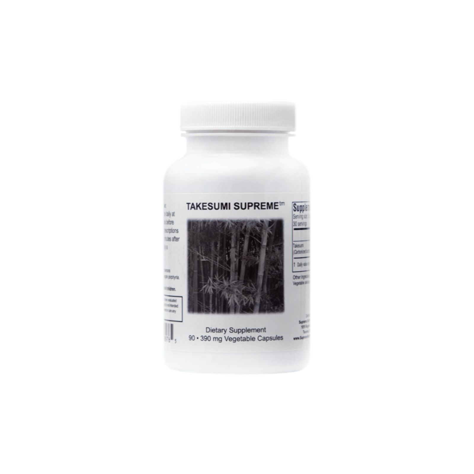 Supplement bottle labeled 'Takesumi Supreme' on a white background