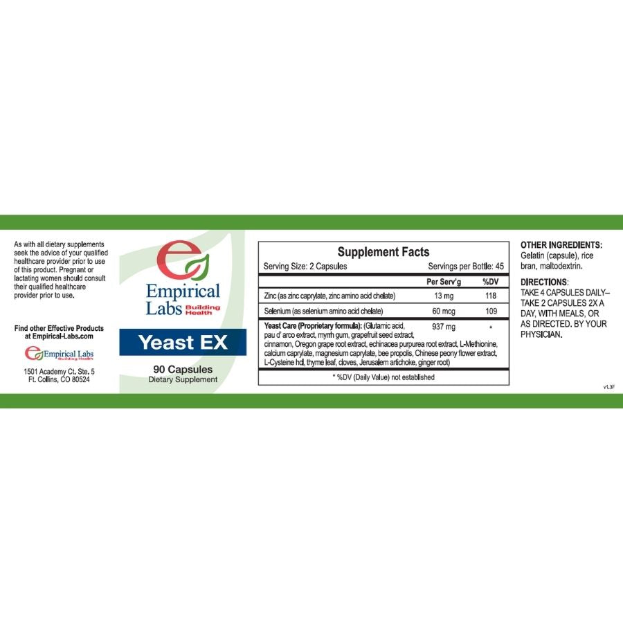 Yeast EX supplement facts