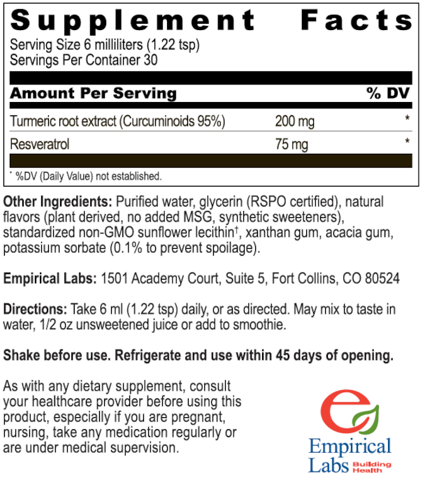 Liposomal Curcumin/Resveratrol
